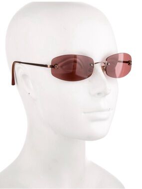 Authentic Chanel vintage sunglasses interlocking CC rose gold burgundy